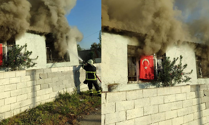Hatay’da bir meskende yangın çıktı