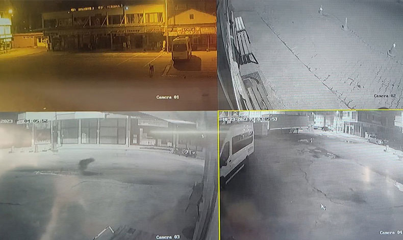 Sokakları süpüren temizlik işçisinin karşısına ayı çıktı