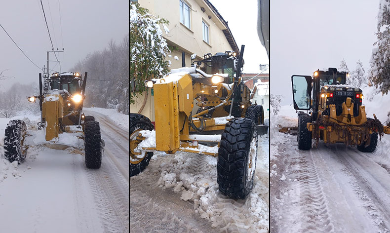 Osmangazi’de karlı yollarla anında müdahale