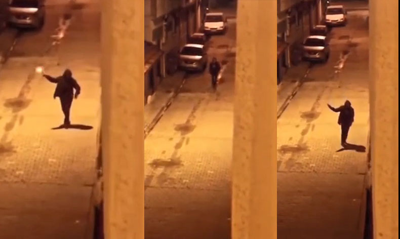Maganda sokak ortasında havaya ateş etti