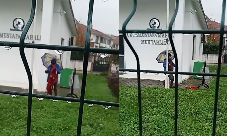 Küçük çocuğun bayrak sevgisi duygulandırdı