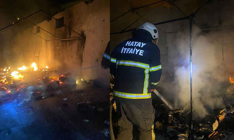 Hatay’da çadır yangını