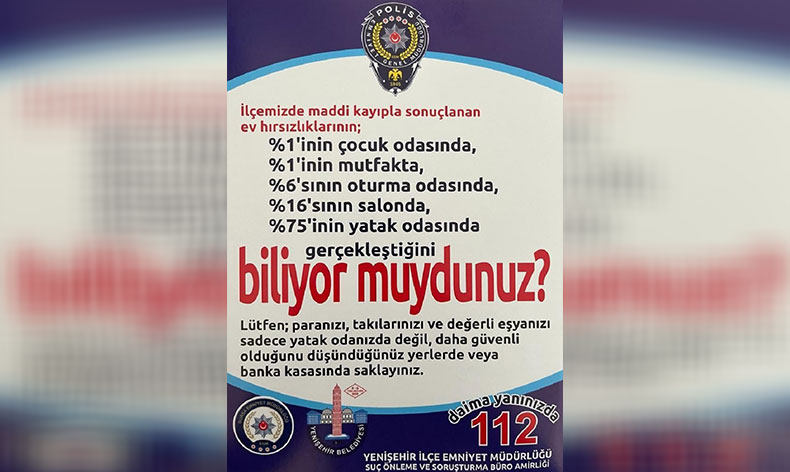 Emniyet Müdürlüğü vatandaşları bilgilendiriyor
