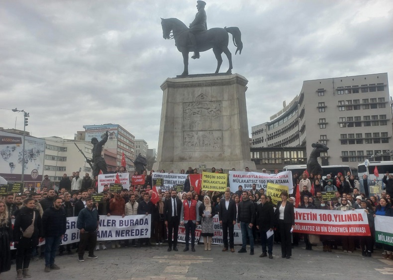 Atanmayan öğretmenler Ankara’da eylem yaptı