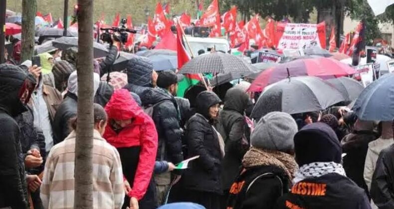 Fransa’da Filistin’e destek yürüyüşü