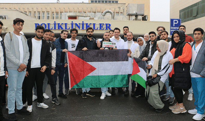Diyarbakır’da sağlıkçılardan İsrail’in hastane saldırılarına tepki