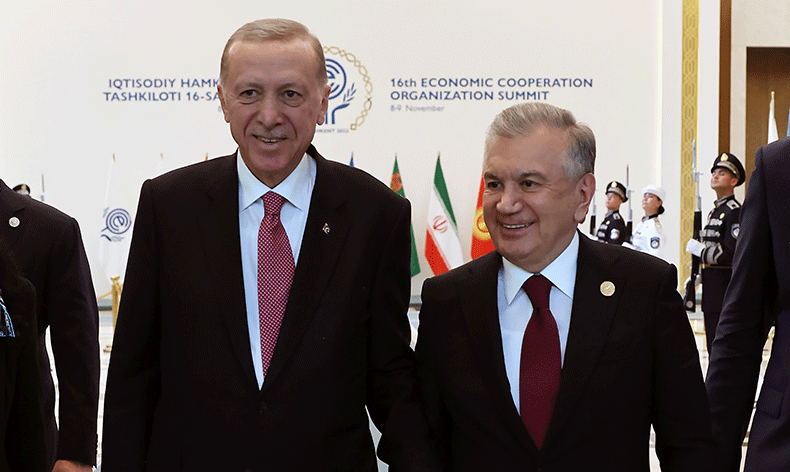 Erdoğan, mevkidaşı Mirziyoyev ile görüştü