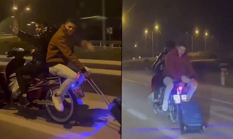 Bursa’da motosikletli gençlerin tehlikeli yolculuğu