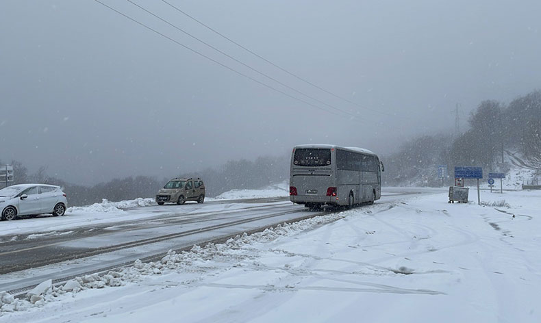 Kırklareli’nin yüksek kesimlerinde kar etkili oluyor