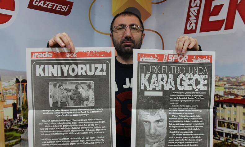 Sivas’ta yerel gazeteler, spor sayfalarını kararttı!