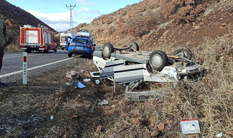 Kontrolden çıkan otomobil takla attı: 4 yaralı