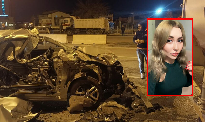 Paramparça olan otomobil, genç kıza mezar oldu