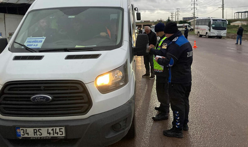 Servis araçlarına şafak denetimi