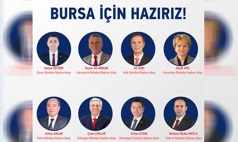 CHP Bursa’da 8 ilçenin adayı belli oldu