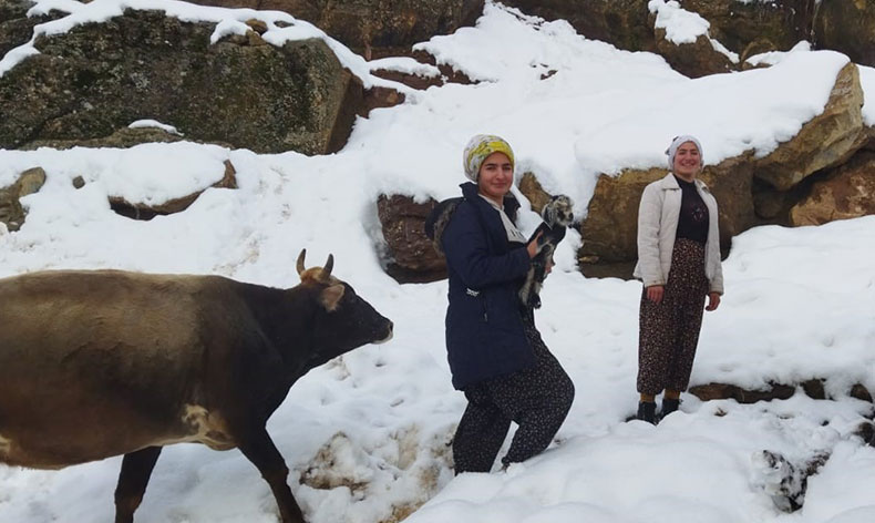 Kar yağışı nedeniyle kapanan köy yolları açılıyor