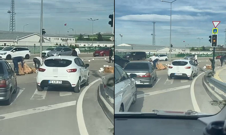 Bursa’da sürücülerin kamyonet sürücüsüne desteği