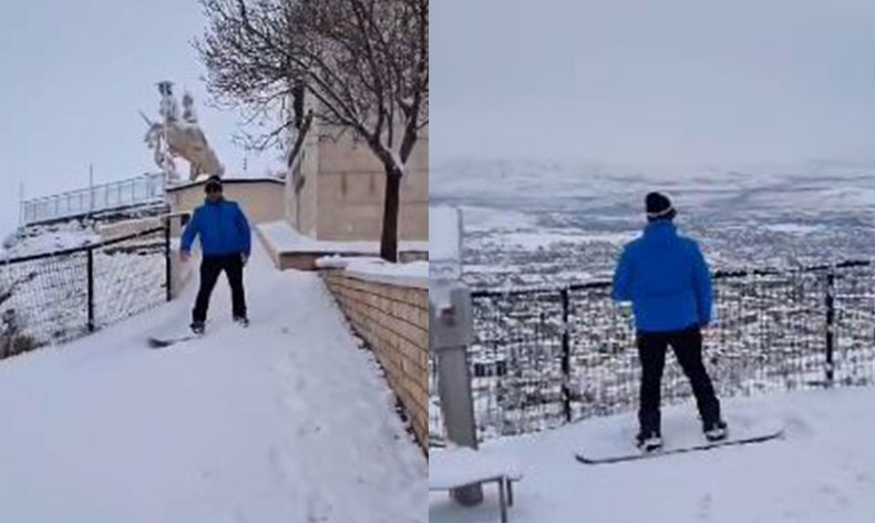 Tarihi Harput Mahallesi’nde kayak keyfi