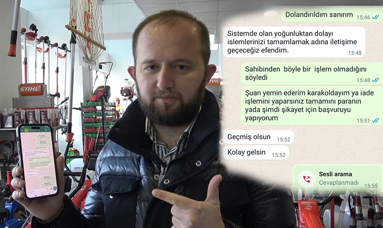 Dolandırdığı vatandaşa “geçmiş olsun” mesajı attı