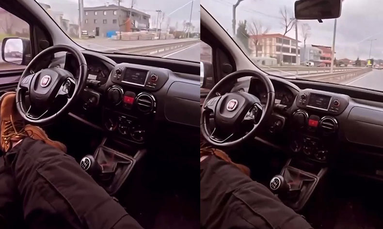 Direksiyonu ayaklarıyla kontrol etti