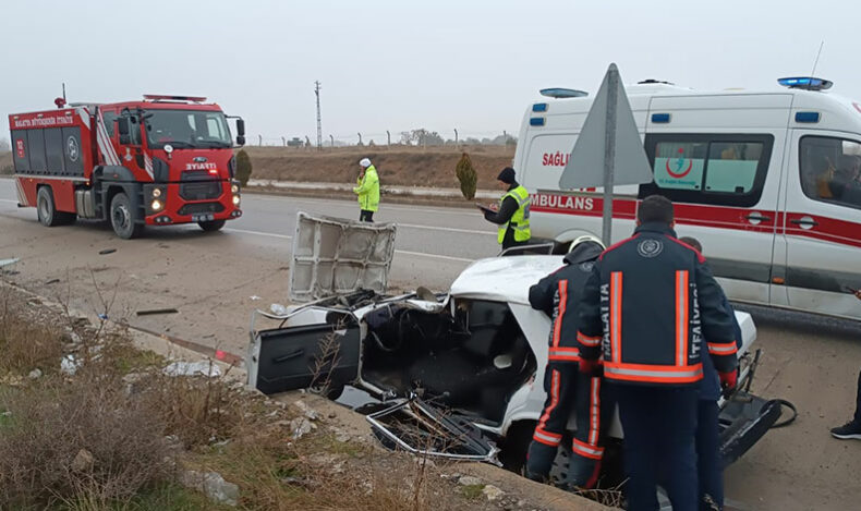 Malatya’da takla atan otomobilde bir kişi yaralandı