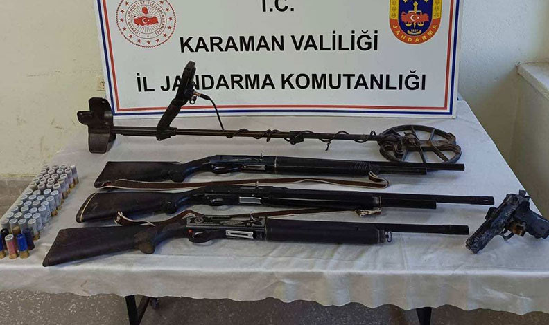 Karaman’da çalıntı ve kaçak silah operasyonu