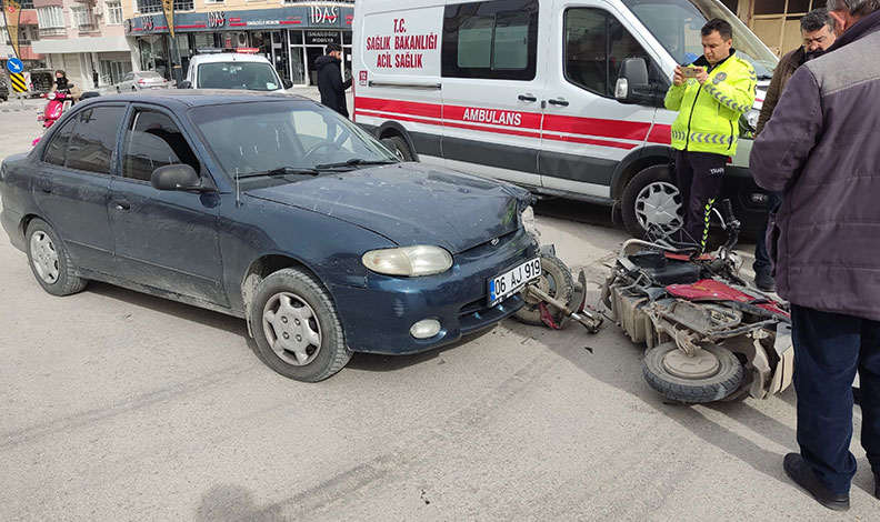 Konya’da otomobil ile elektrikli bisiklet çarpıştı: 1 yaralı