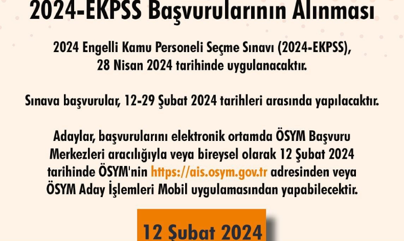 2024 EKPSS başvuruları başladı