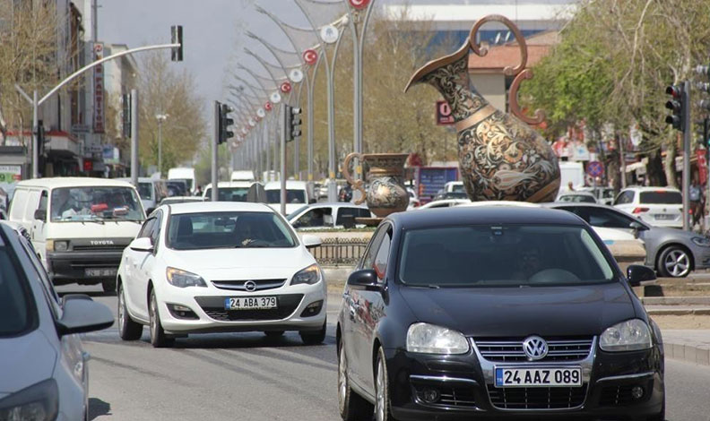 Erzincan’daki araç sayısı 71 bin 308 oldu
