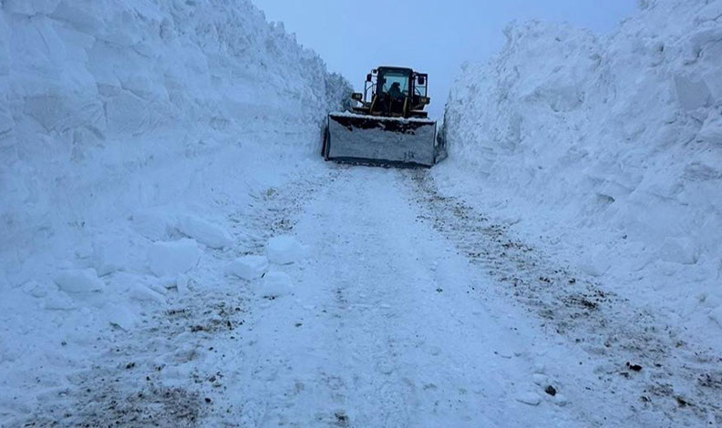 Van’da mahalle yoluna çığ düştü
