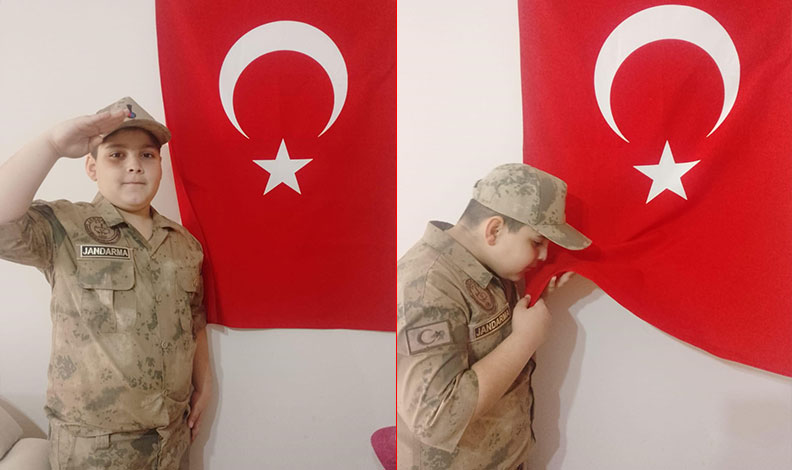 İlkokul öğrencisinin bayrak hassasiyeti