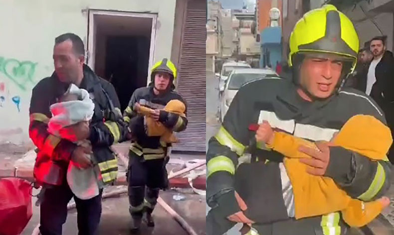 Ev yangınında 3 çocuk itfaiye ekiplerince son anda kurtarıldı