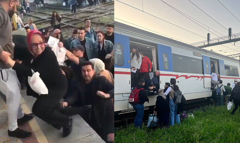 İZBAN arızalandı, yolcular raylarda yürüyerek ilerledi