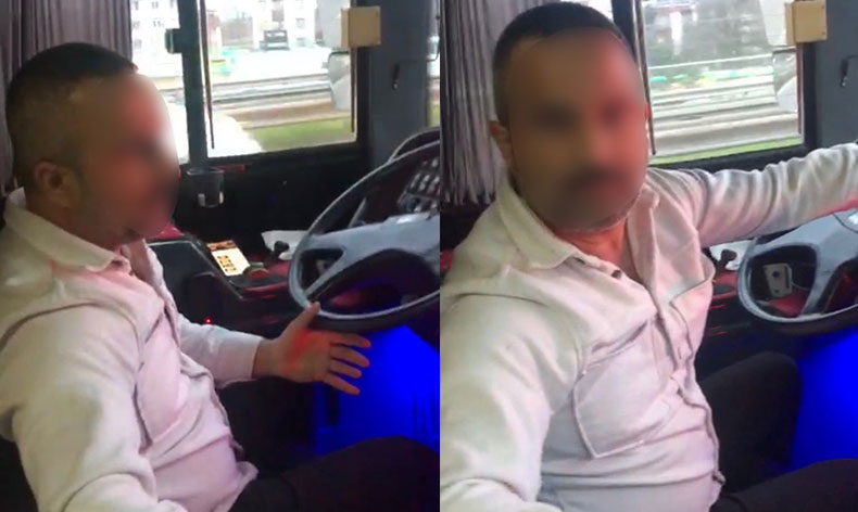 Otobüs şoförü direksiyonu bırakıp öğretmene saldırdı