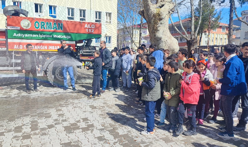 Öğrencilere orman yangını eğitimi verildi