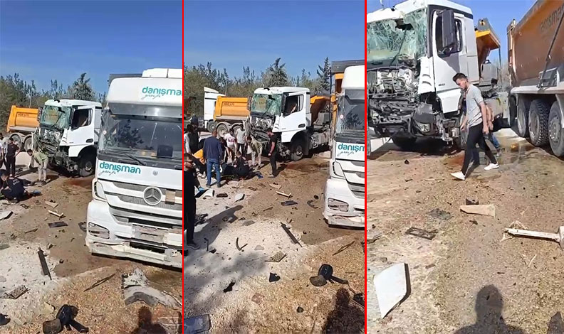 Bursa’da 2 hafriyat kamyonu kafa kafaya çarpıştı: 2 yaralı