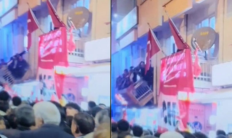 Kutlama sırasında balkon çöktü