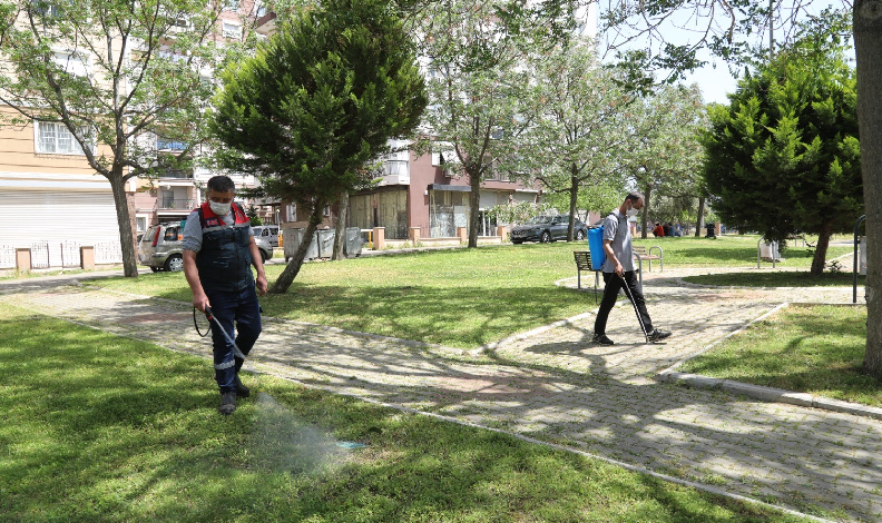 Park ve bahçelerde ilaçlama yapıldı