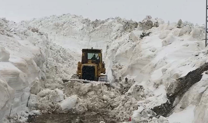 Şırnak’ta 10 metrelik karda yol açma çalışmaları sürüyor