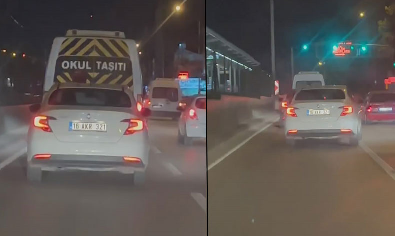 Makas atarak trafiği tehlikeye soktu, o anlar kamerada