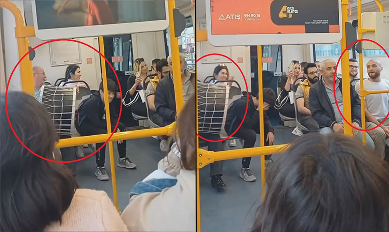 Metro vagonunda mini konser resitali