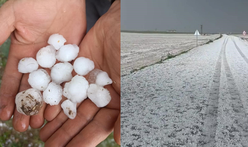 Yunak ve Çeltik’te dolu yağışı etkili oldu