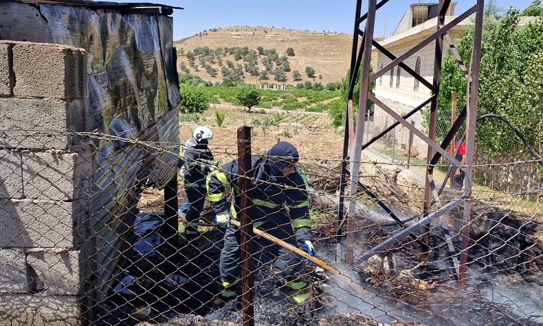 Mardin’de evin bahçesinde çıkan yangın korkuttu