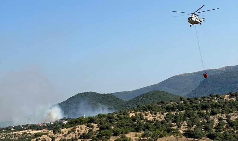 Balıkesir’de arazide başlayan yangın ormanlık alana sıçradı