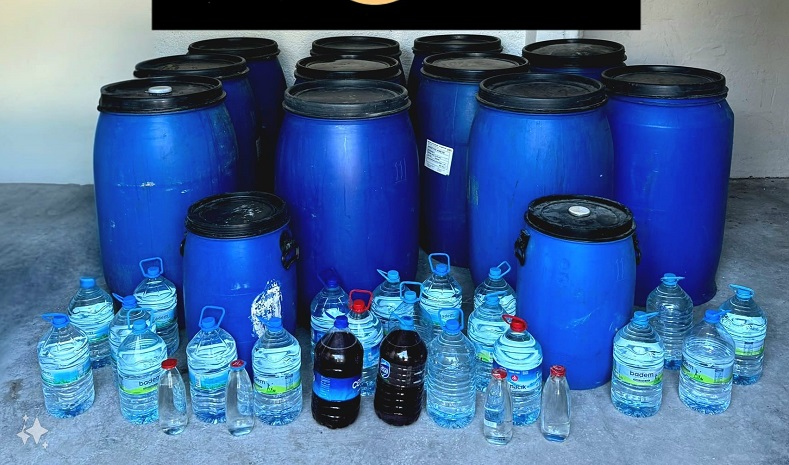 Çorum’da 3 bin litre kaçak içki ele geçirildi