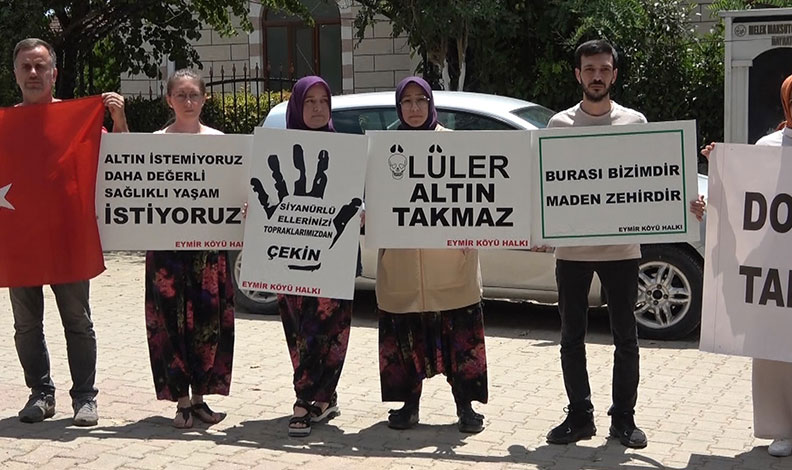 Bursa’da köylülerden altın madenine karşı pankartlı eylem