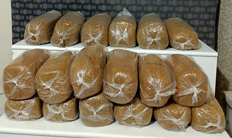 99 kilogram kaçak tütün ele geçirildi