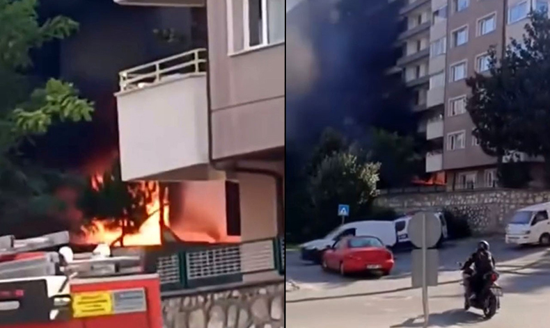 Bursa’da binada korkutan yangın