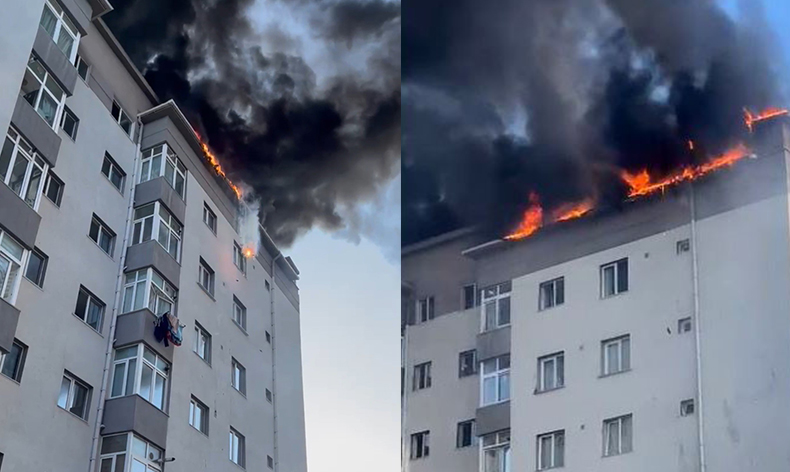 Kağıthane’de 13 katlı binada korkutan yangın