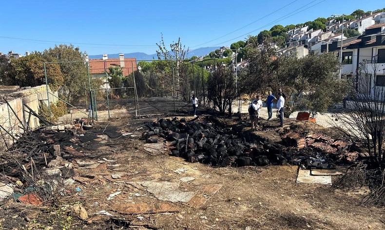 Spor tesisinde çıkan yangın kısa sürede söndürüldü