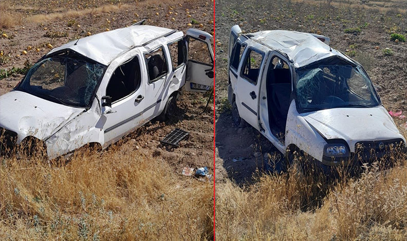 Hafif ticari araç şarampole devrildi: 1 ölü